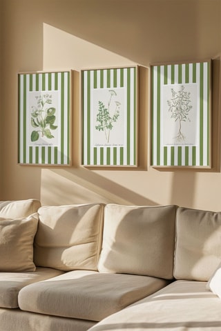 3 Houten Wanddecoraties - Groen - 50 x 70 cm