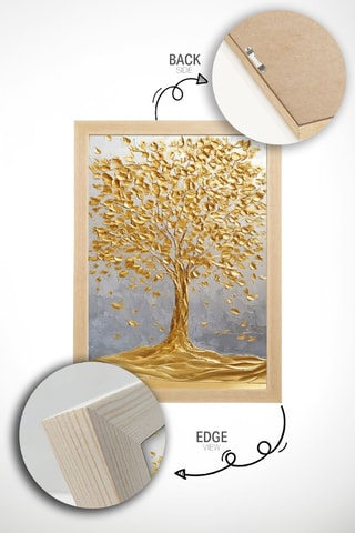 Houten Wanddecoratie - Goudkleurig - 33 x 48 cm