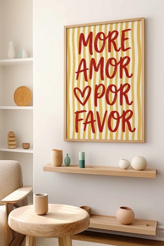 Houten Wanddecoratie - Geel - 33 x 48 cm