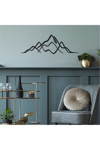 Decoratief Metalen Wandaccessoire - Zwart - 60,5 x 20 x 0,12 cm