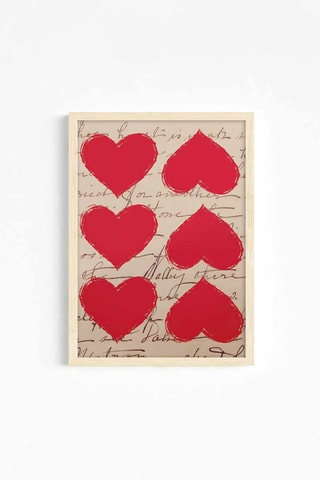 Houten Wanddecoratie - Rood - 33 x 48 cm