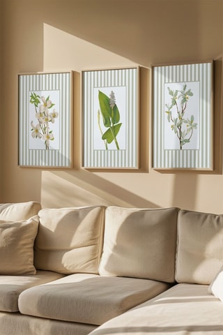 3 Houten Wanddecoraties - Beige - 50 x 70 cm