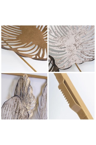 Painel de parede decoração em metal - Dourado - 114 x 4 x 60 cm