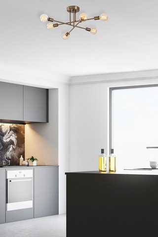 Hanglamp Flower - Goudkleurig - 6 x 40 W