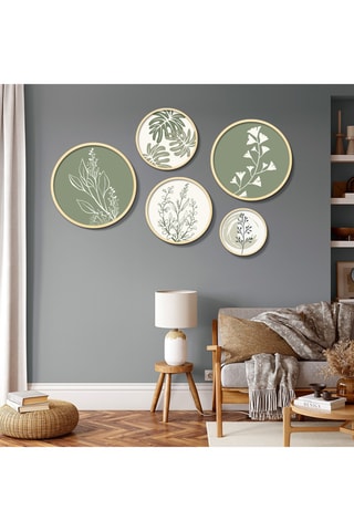 5 Massief Houten Wanddecoraties Yats - 43,5 x 43,5/37 x 37/31 x 31/26 x 26/18 x 18 cm