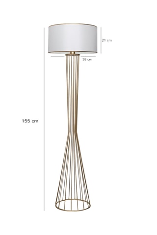 Candeeiro de pé AYD-3077 Branco e dourado