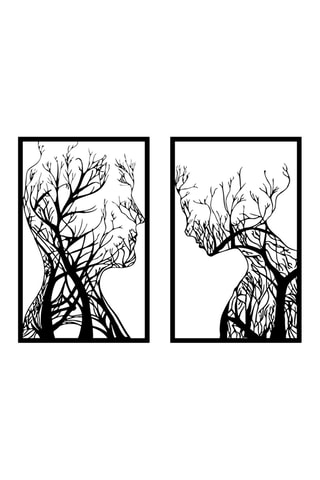 Wanddecoratie Lutuf - 86 x 635 cm - Zwart