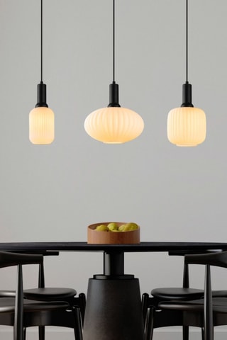 Candeeiro suspenso - Preto e branco - 3 x 40 W