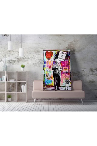 Wanddecoratie Einstein “Love is the Answer” - Banksy - 50 x 70 cm - Reproductie