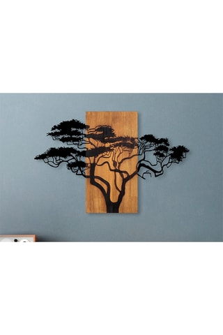 Wanddecoratie Acacacia - 90 x 58 cm - Naturel en Zwart