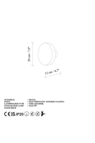 Ledwandlamp - Goudkleurig - 5 W