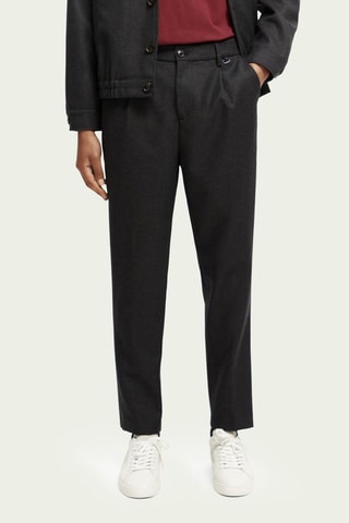 Pantalon en laine - Gris foncé chiné