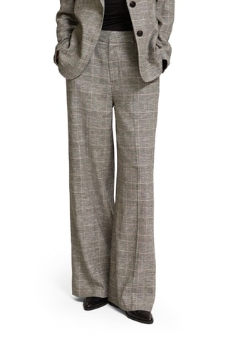 Pantalon taille haute en lin - Beige