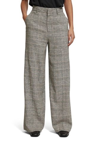 Pantalon taille haute en lin - Beige