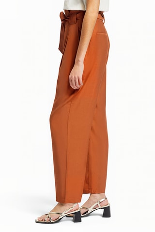 Pantalon taille haute - Rouge brique