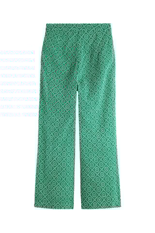 Pantalon straight en broderie anglaise - Vert clair