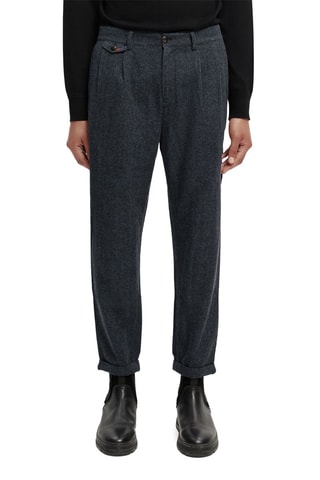 Chino en laine - Bleu