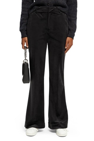 Pantalon flare en velours taille haute - Noir