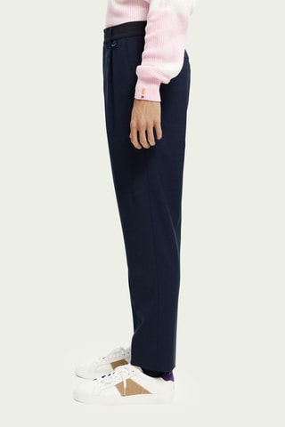 Chino straight en laine - Bleu marine