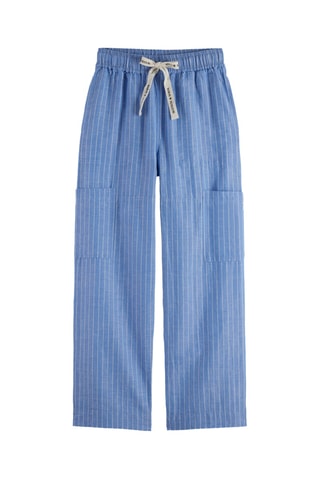 Pantalon cargo en lin - Bleu