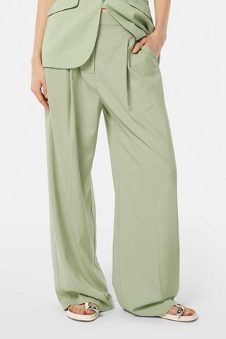 Pantalon taille haute - Vert clair
