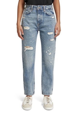 Jean boyfriend en coton biologique - Bleu