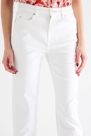 Jean taille haute droit - Blanc