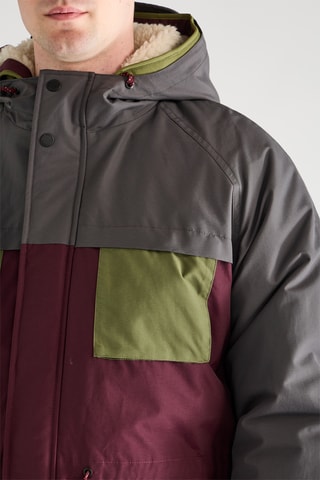 Parka à capuche - Bordeaux et kaki