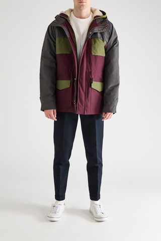 Parka à capuche - Bordeaux et kaki