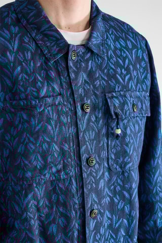 Veste en coton biologique et lin - Bleu marine