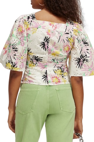 Blouse en broderie anglaise en coton biologique - Blanc