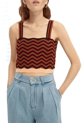 Crop top - Rouge brique et noir