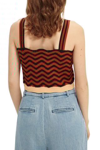 Crop top - Rouge brique et noir
