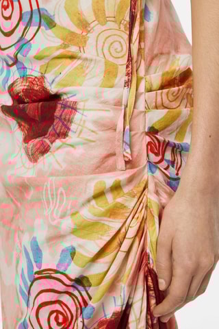 Robe droite en lin - Rose