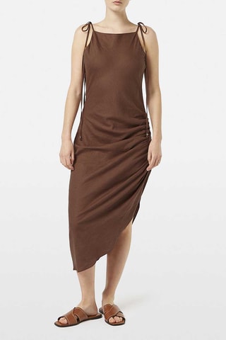 Robe droite en lin - Marron