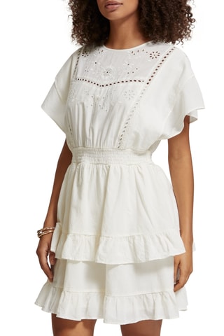 Robe volantée en coton biologique - Ecru