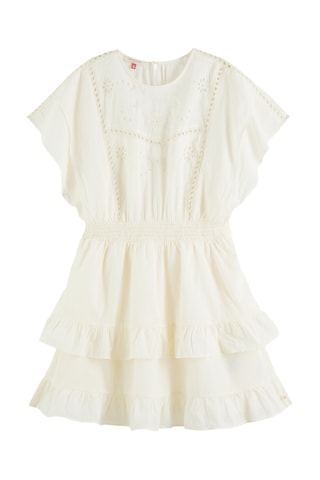 Robe volantée en coton biologique - Ecru