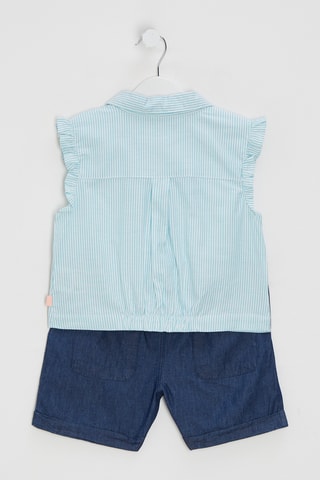 Chemisier noué et short - Bleu