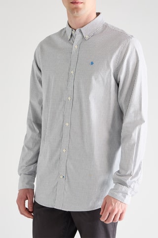 Chemise en coton biologique - Gris et blanc