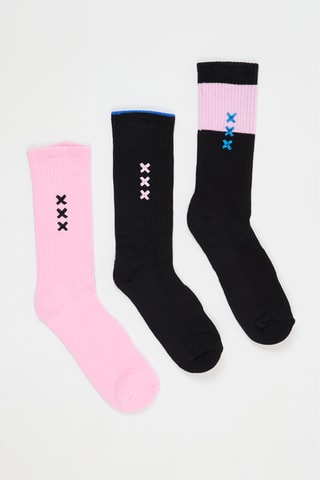 3 paires de chaussettes - Noir et rose