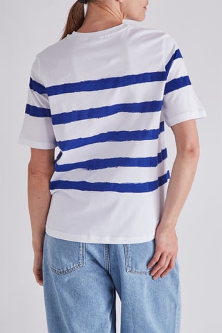 T-shirt regular - Blanc et bleu roi