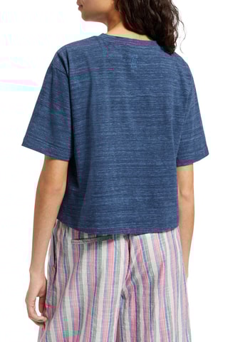 T-shirt noué - Bleu marine chiné