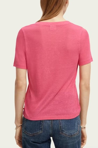 T-shirt regular en lin - Rose