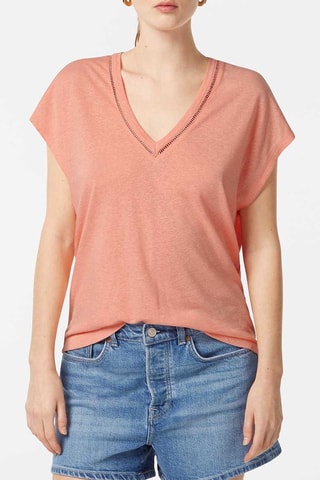 T-shirt regular en lin - Rose