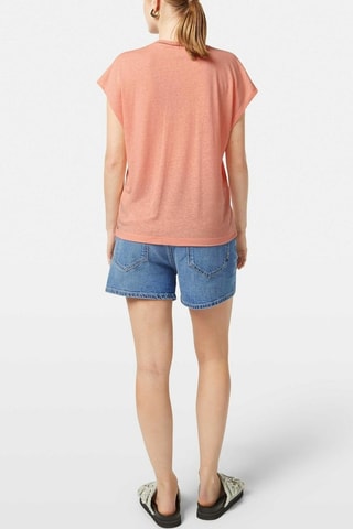 T-shirt regular en lin - Rose