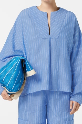 Blouse en lin - Bleu