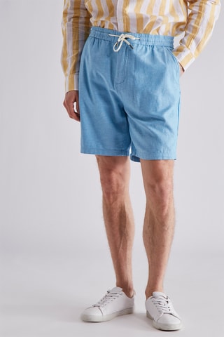 Short droit en lin - Bleu clair