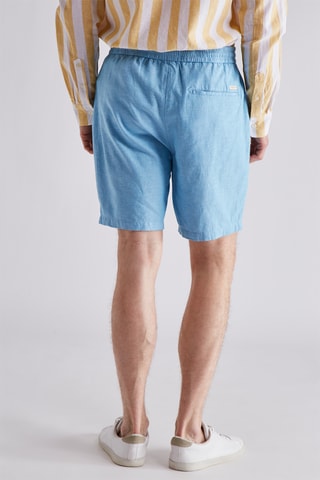 Short droit en lin - Bleu clair