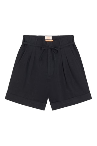 Short en lin - Noir