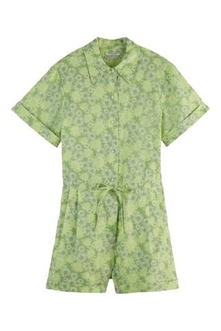 Combishort en lin - Vert clair